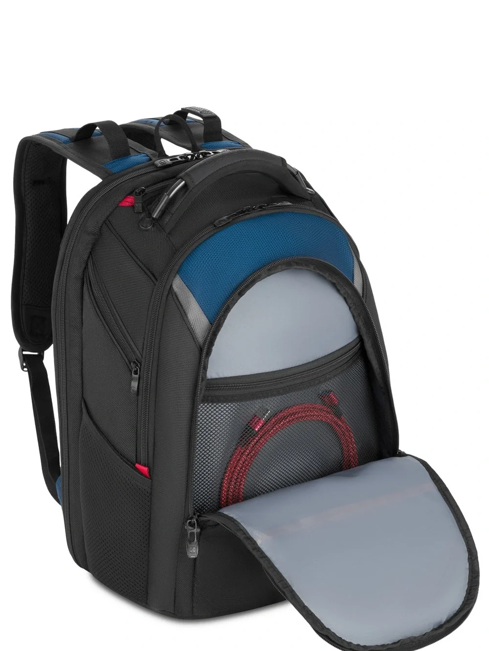 Wenger by Swiss Gear Ibex ScanSmart Laptop Backpack Black Gray Blue 17 Inch